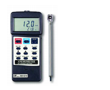 ANEMOMETER, mini vane, air flow + air velocity - Model: AM-4216 風速/風量/溫度計(迷你風葉)