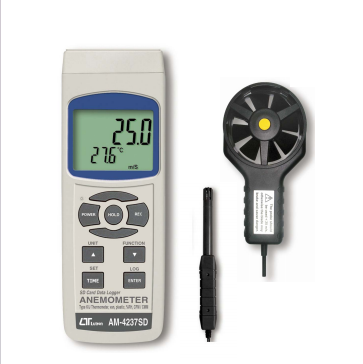 ANEMOMETER - Model: AM-4237SD 記憶式風速, 濕度, 露點, 溫度計