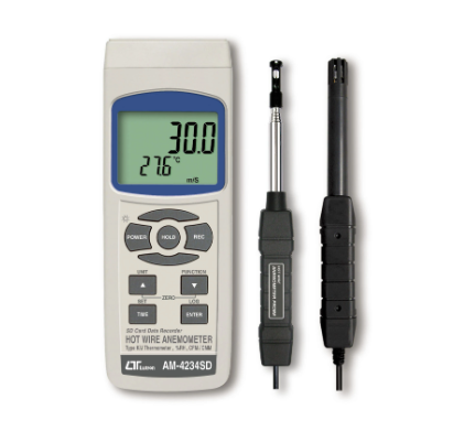 HOT WIRE ANEMOMETER - Model: AM-4234SD 記憶式熱風速,計 濕度計, 露點計, 溫度計