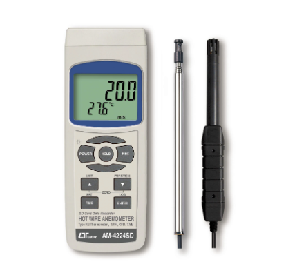HOT WIRE ANEMOMETER - Model: AM-4224SD 記憶式熱風速, 濕度, 露點, 溫度計