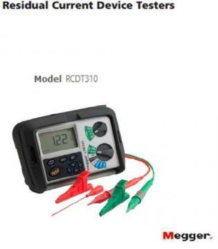 Residual Current Device Testers Model: RCDT310