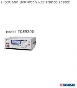 Hipot and Insulation Resistance Tester Model: TOS9200